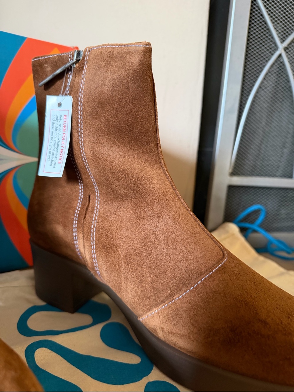 NWT, box and dust bag Lazo Brown Suede Platform Ankle Boots - Women - Picture 2 of 10